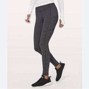 Lululemon Speed Up Tight Leggings Crop 23" Gray Black Herringbone Size 6